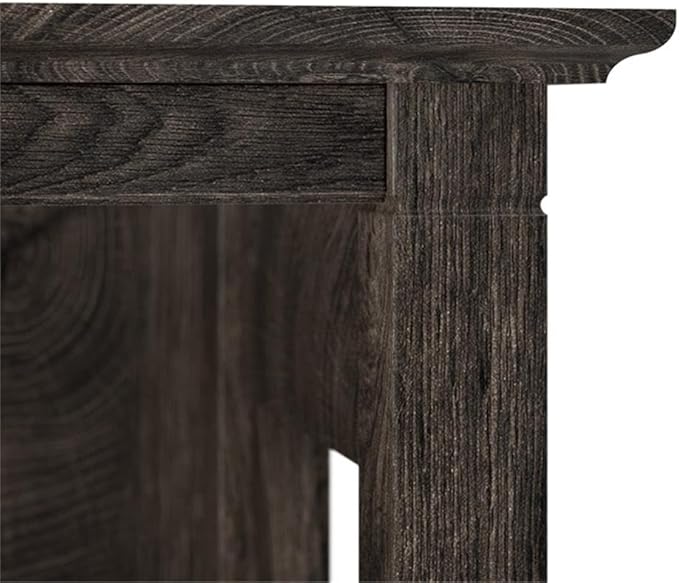 Bush Home Key West 5 Shelf Bookcase - Set of 2 | Tall Bookshelves in Dark Gray Hickory | Sturdy Display Shelves for Library, Living Room, and Home Office