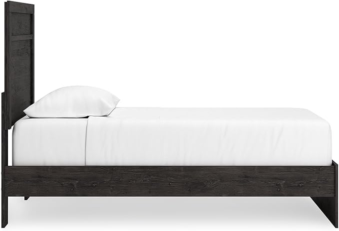 Signature Design by Ashley Belachime Rustic Twin Panel Bed, Foundation or Box Spring Needed, Gray
