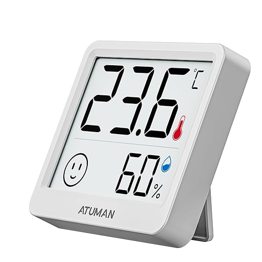 ATuMan Mini Digital Hygrometer Indoor Thermometer with Temperature and Humidity Monitor for Bedroom, Reptile Tank, Guitar Case, Greenhouse and Cellar Closet, Fahrenheit or Degree Celsius