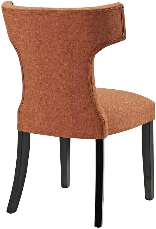 Modway EEI-2741-ORA-SET Curve Fabric (Set of 2), Dining Side Chair, Orange