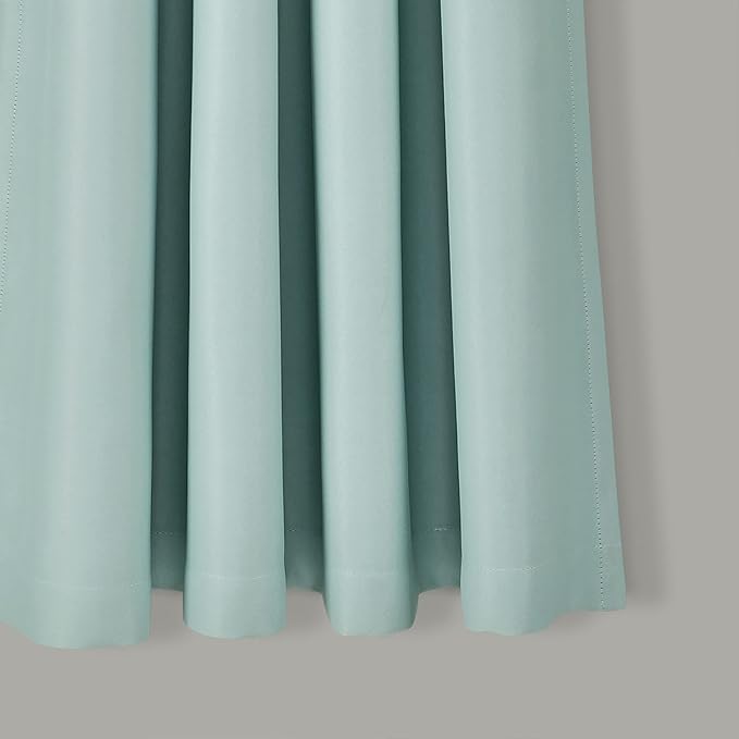 Lush Decor Insulated Grommet Blackout Window Curtain Panels, Pair, 52" W x 84" L, Blue - Classic Modern Design - Chic Window Decor - Long Curtains For Living Room, Bedroom, Or Dining Room