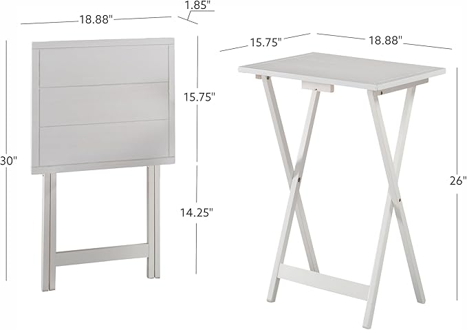 Powell Gemma Tray Table, White