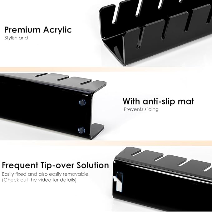 HAYVAN Hat Organizer for Baseball Caps 2 Packs, Acrylic Cap Storage Holder for Ball Cap, Golf Cap, Trucker Hat - Install-free | Easy Grab | Gift Idea | Minimalist(Black)