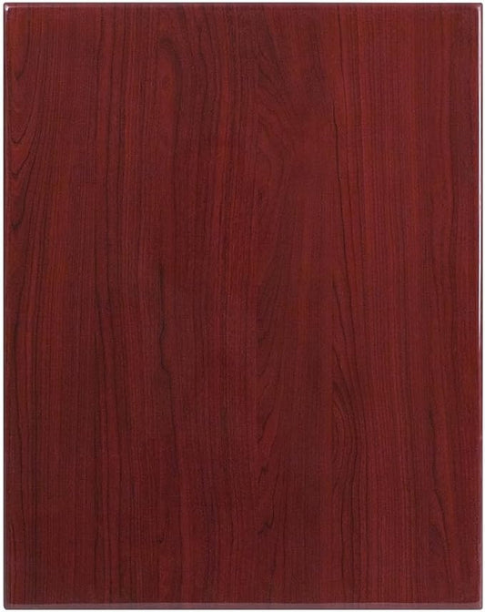 Flash Furniture Glenbrook 24" x 30" Rectangular High-Gloss Mahogany Resin Table Top with 2" Thick Edge