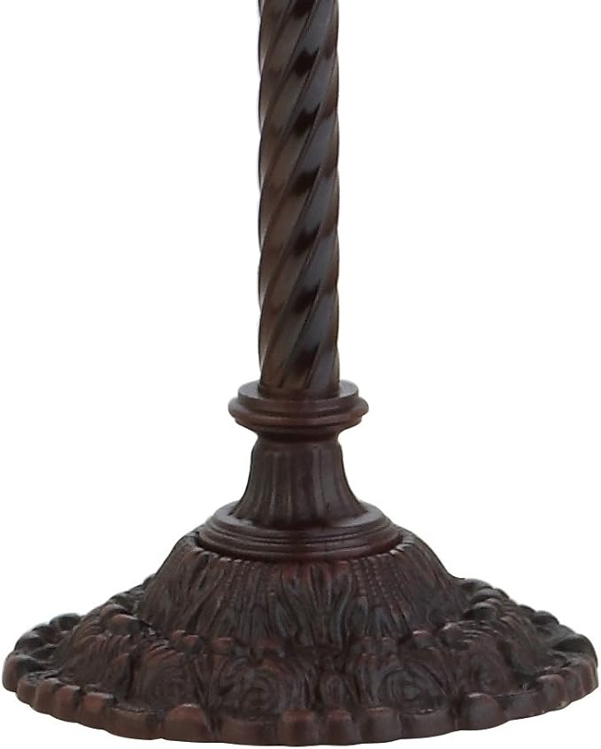 JONATHAN Y 70" Bronze Tiffany-Style Torchiere LED Floor Lamp, Traditional Handcrafted Cream Stained Glass Bowl Shade Standing Lamp for Living Room, LED Bulb Included JYL8007A