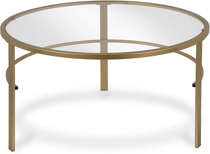 Henn&Hart Round Nested Coffee Table in Brass, Coffee Table coffee tables for living room, studio apartment essentials