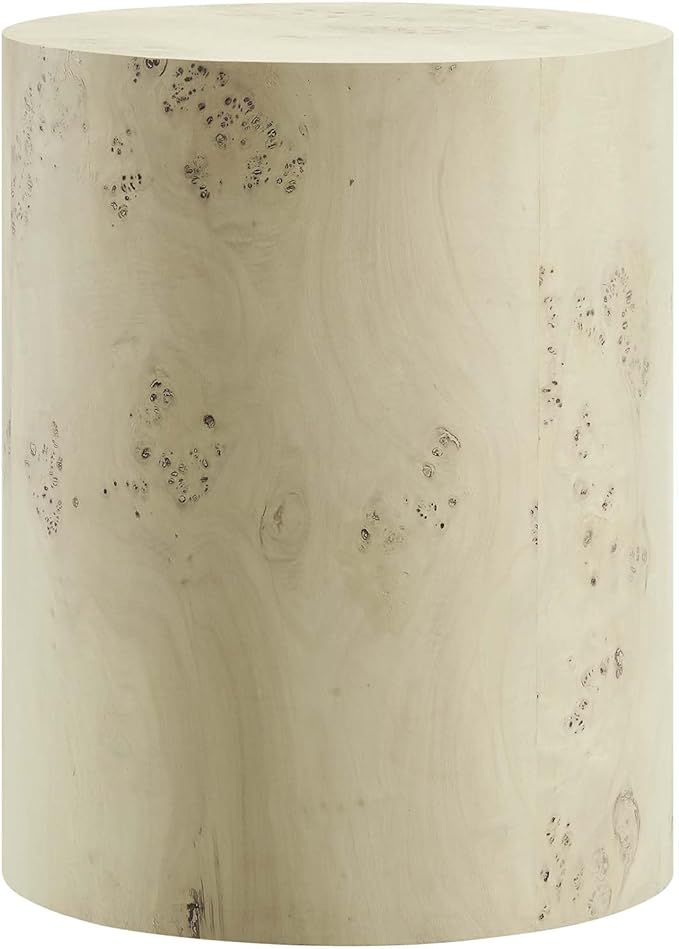 Modway EEI-6271-BLB Cosmos 16" Round Burl Wood Side Table, Bleached Burl