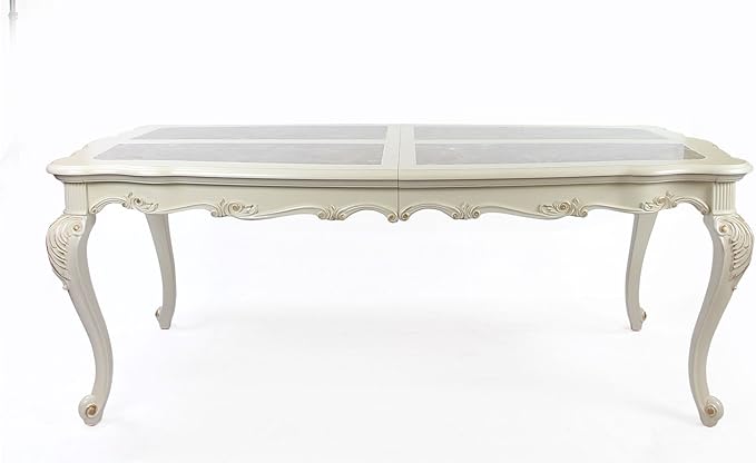 ACME Furniture Chantelle Dining Table, Marble/Pearl White