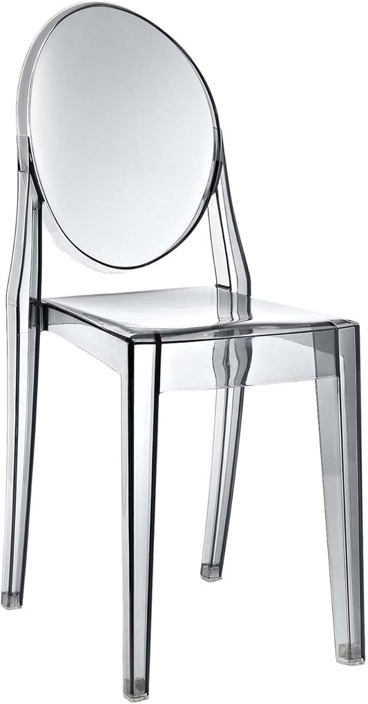 Modway Casper Modern Acrylic Stacking Kitchen and Dining Room Chair in Smoke - Fully Assembled