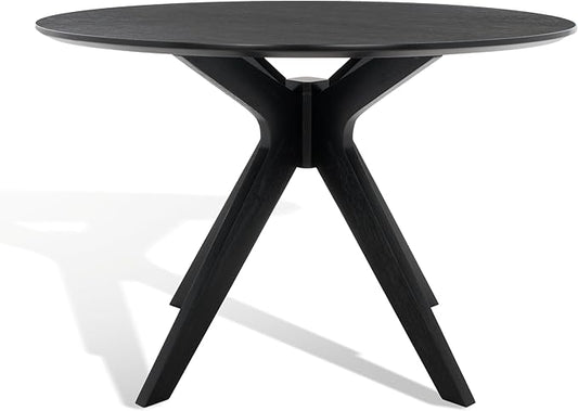 SAFAVIEH Couture Collection – Carolee Black 46-Inch Round Dining Table, Farmhouse Dining Table for Kitchen or Dining Room, Seats Up to 4 (SFV2134B)