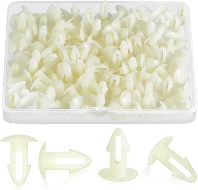 100 Pcs Strapping Rivets 15/64 Inch Hole Patio Strapping Fasteners for Patio Furniture Repair Webbing Lawn Chair Lounge Accessories, 0.66 x 0.48 Inch (White)