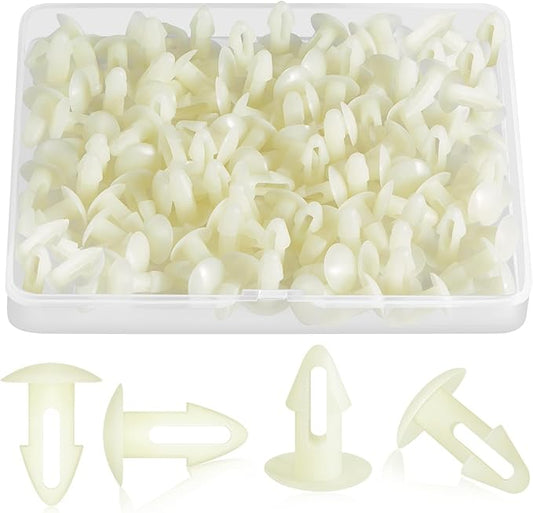100 Pcs Strapping Rivets 15/64 Inch Hole Patio Strapping Fasteners for Patio Furniture Repair Webbing Lawn Chair Lounge Accessories, 0.66 x 0.48 Inch (White)