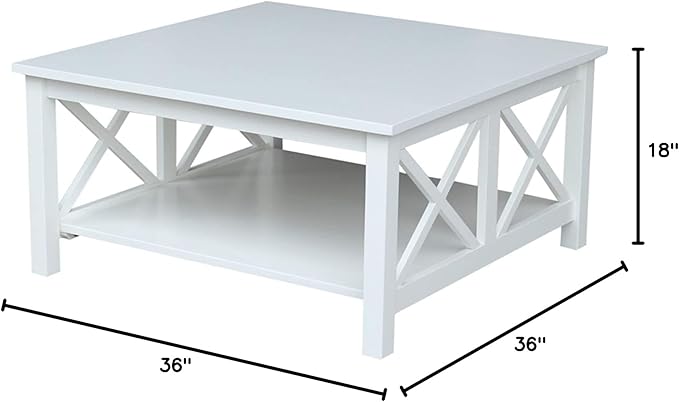 Solid Wood Hampton Square Coffee Table, White