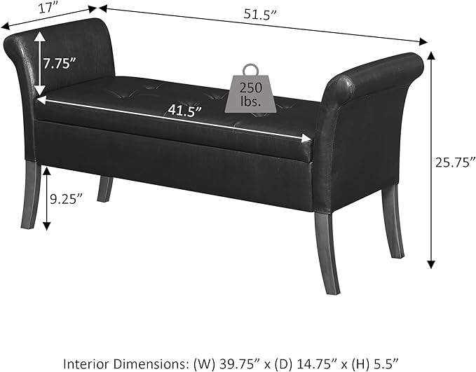 Designs4Comfort Garbo Entryway Storage Bench