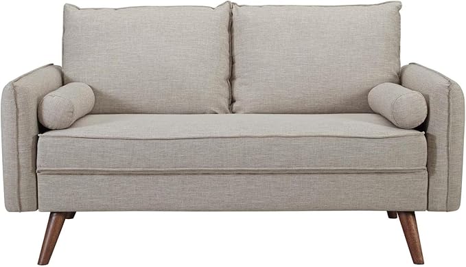 Modway EEI-3091 Revive Contemporary Modern Fabric Upholstered Loveseat In Beige