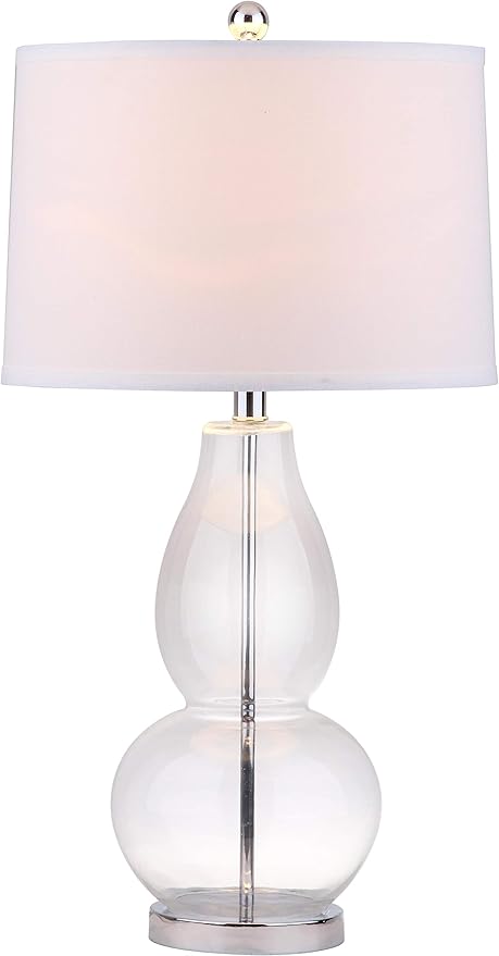 SAFAVIEH Lighting Collection Mercurio Crackle Glass Double Gourd 29-inch Bedroom Living Room Home Office Desk Nightstand Table Lamp Set of 2 (LED Bulbs Included)