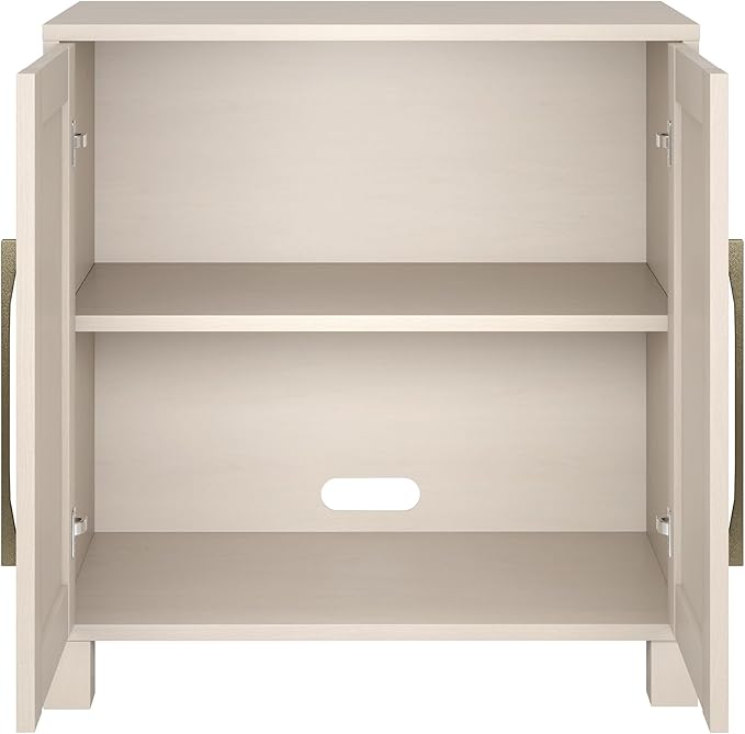 Henn&Hart 28" Wooden Accent Cabinet, Modern Sideboard Buffet Cabinet with 2 Doors and an Adjustable Shelf for Living Room, Dining Room, Bedroom or Entryway, Beech White