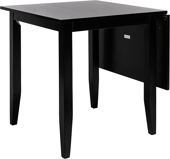 SAFAVIEH Home Collection Miliano Matte Black Drop End Leaf Dining Room Table DTB1404A