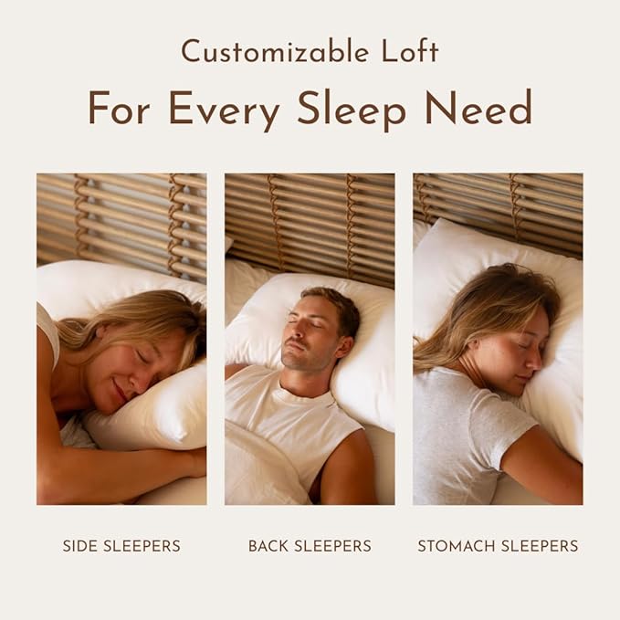 Little Sleepy Head Standard Pillow for Sleeping, Adjustable Loft Bed Pillow with Hypoallergenic Down-Like Fill, Hotel Quality Comfort, Soft or Firm Support - Standard Size Pillow 2 Pack, 20x26