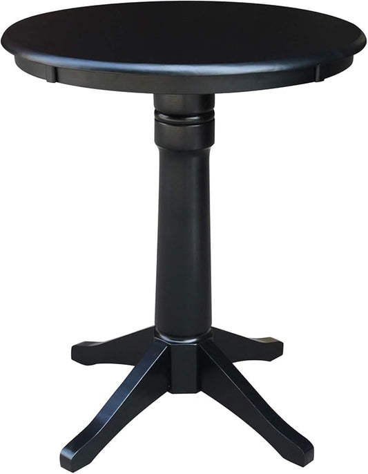 International Concepts 30" Round Top Pedestal Table-34.9" H, Black
