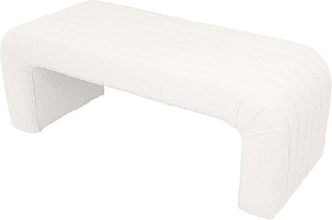 Spatial Order Modern Arch Channel Bench | Bench for Living Room & Bedroom | Decorative Home Furniture - Cream Boucle