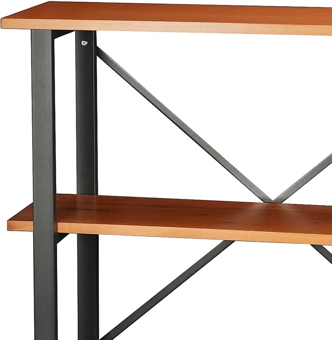 CONSDAN 3-Tier Bookshelf, USA Grown Solid Poplar Hardwood Sofa Table, Display Shelf, Industrial Bookshelf, Narrow Console Table for Entryway, Living Room, Hallway