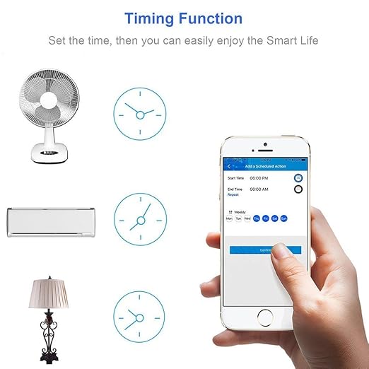 Jinvoo WiFi Smart Mini Plug, 10A, Remote Control by Jinvoo Smart app, Works with Amazon Echo,Compatible with iOS/Android Google Assistant, Timer White (4 Pack)
