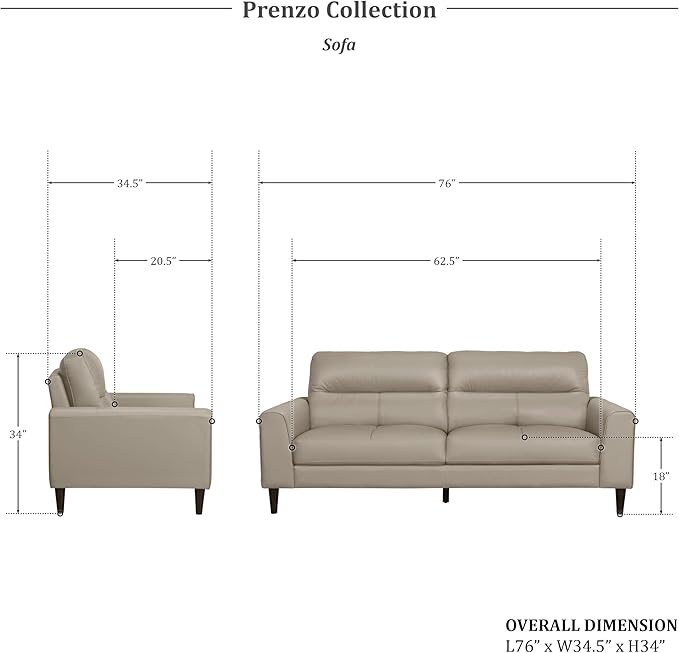 Lexicon 3 Piece Living Room Furniture Sets,Top Grain Leather Match Living Room Sofa Set, Track Arms, Solid Wood Legs, Comfy Couches Including Chair, Loveseat & Sofa, 3 Pieces, Latte