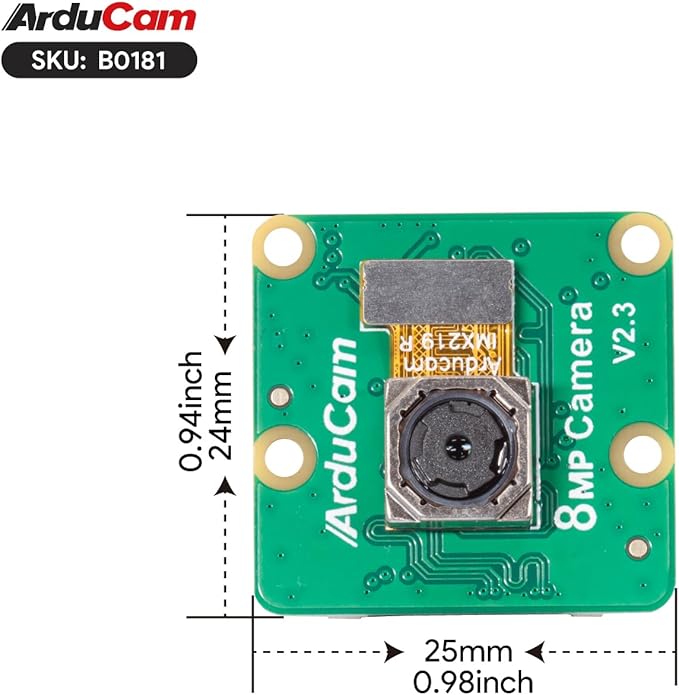 Arducam 8MP IMX219 Auto Focus Camera Module,77.6 Degree FOV,3280 x 2464 px Resolution Compatible with NVIDIA Jetson Orin NX/AGX Orin