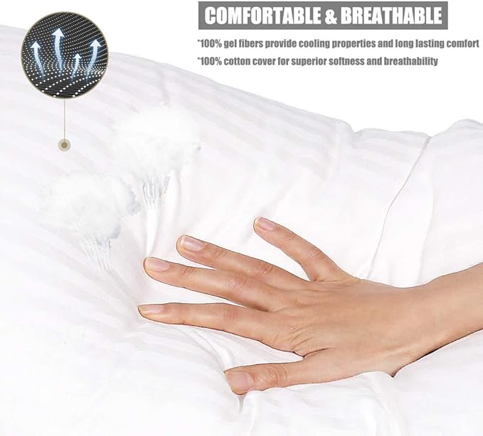 Tuphen Bed Pillows for Sleeping: Standard Size Microfiber 2 Pack - Ultra Soft Breathable Down Alternative - Hotel Luxury Collection for Back, Stomach or Side Sleepers