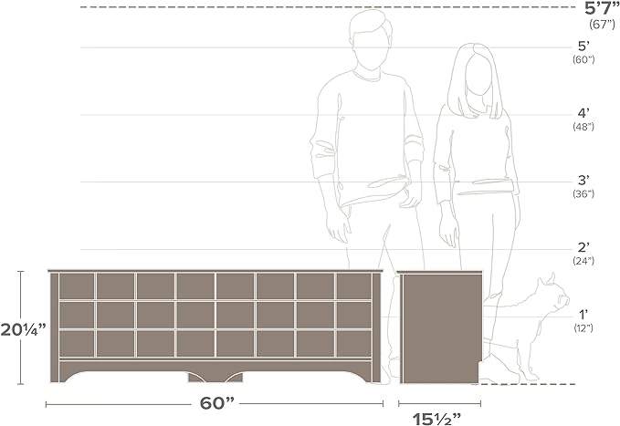 Prepac White Hall Bench with Storage and Seating: 24-Shoe Cubby Bench, Ideal White Shoe Rack for Entryway, Sized 15.5" D x 60" W x 20.25" H
