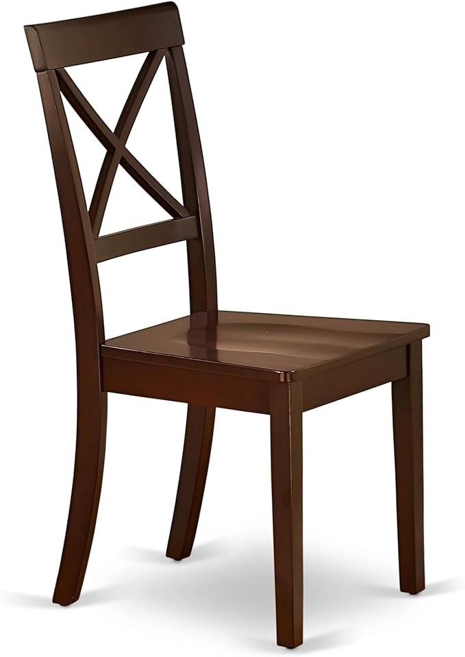 East West Furniture ANBO3-MAH-W 3 Piece Dining Set Contains a Round Kitchen Table with Pedestal and 2 Dining Chairs, 36x36 Inch, Mahogany