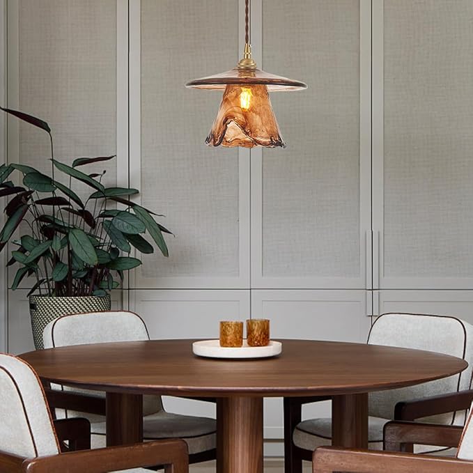 YLONG-ZS Vintage Pendant Light,Glass Kitchen Island Light Fixtures,Modern Brass Gold Hanging Lights for Kitchen Island,Dining Room,Bedroom,Living Room
