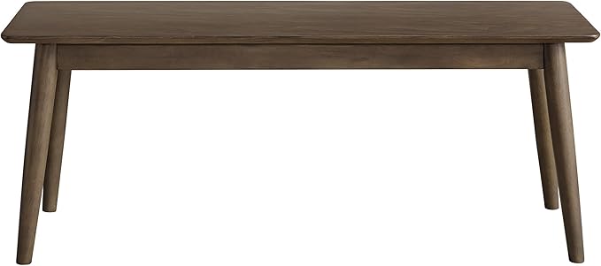 Alaterre Furniture Calais Dining – Mid Century Modern 46-Inch Solid Wood Dining Bench – Entryway Bench with Minimalist Design for Entryway, Dining Room, Kitchen, or Bedroom (Walnut Finish)