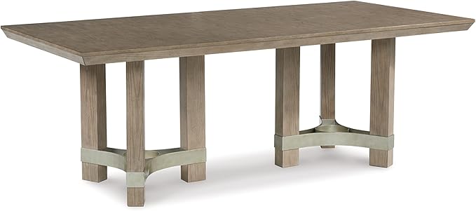 Signature Design by Ashley Chrestner Contemporary Rectangular Dining Room Table, Brown Finish