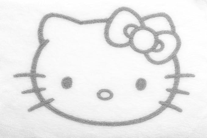 Jay Franco & Sons, Inc. Hello Kitty Plush Throw Blanket, White - Gray Hello Kitty Faces, Full/Queen