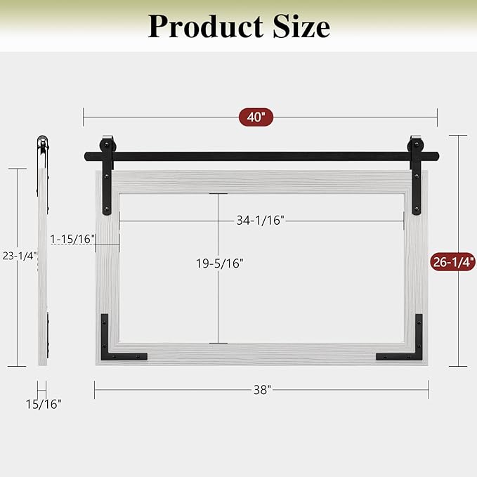 White Farmhouse Bathroom Mirror, 40x26 Inch White Vanity Mirror for Wall, Wood Framed Rustic Mirror Rectangular Wall Decor Mirrors for Entryway Living Room Bedroom