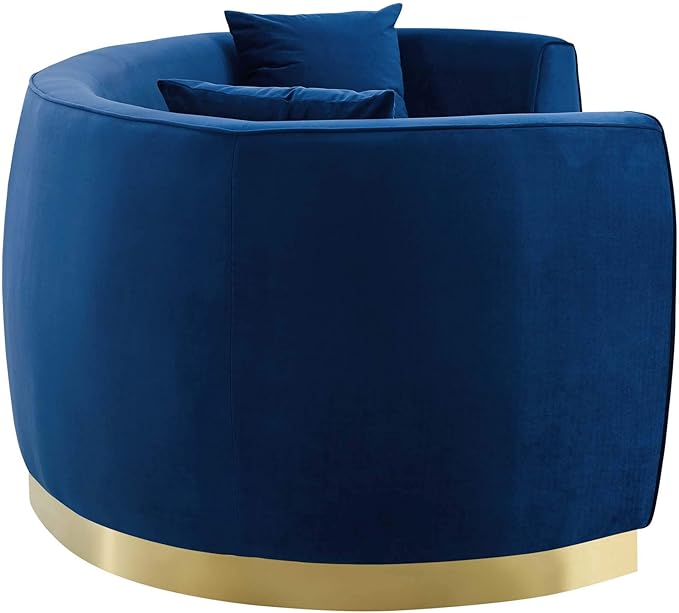 Modway EEI-3408-NAV Resolute Curved Performance Velvet Sofa, Navy