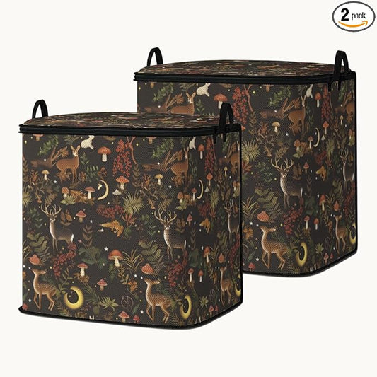 2pcs closet organizers and storage under bed,clothing blanket sweater sheet bedding comforter duvet quilt pillow toy storage bags with lids,dorm room essentials for containers 95L