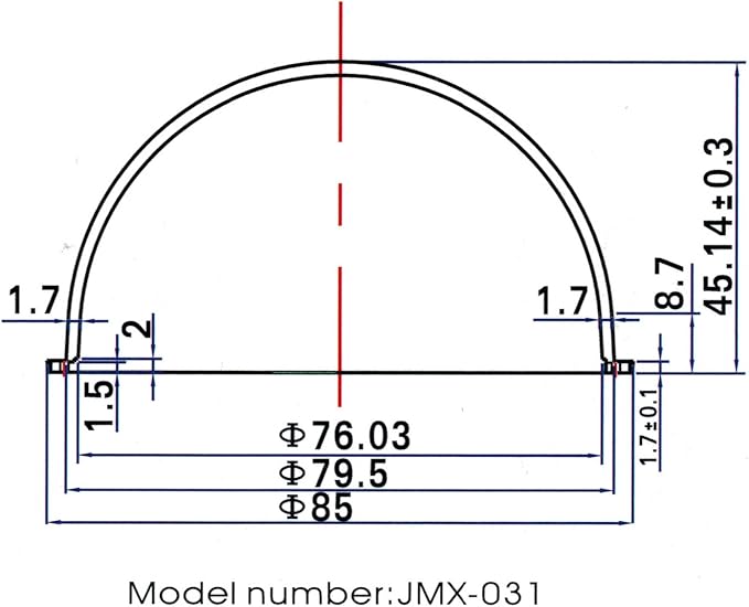 JMX 3.1 Inch Acrylic Indoor/Outdoor CCTV Clear Camera Dome Cover Security Camera Housing