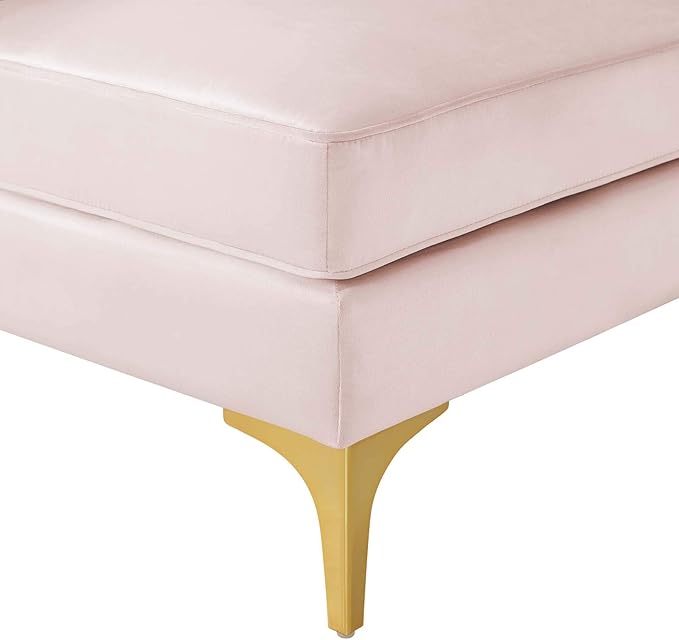 Modway EEI-3983-PNK Triumph Channel Tufted Performance Velvet Sectional Sofa Corner Chair, Pink
