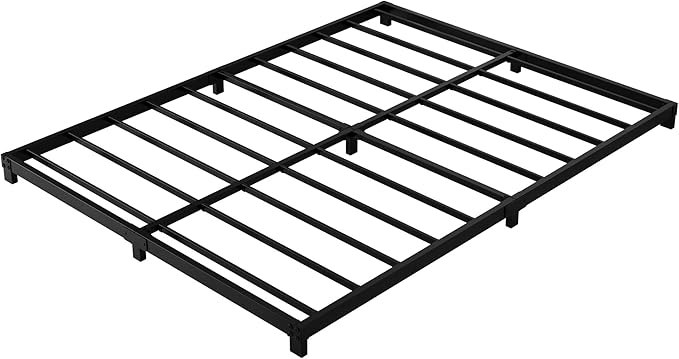 4 Inch Queen Bed Frame, Heavy Duty Metal Platform Low Bed Frame Queen Size, No Box Spring Needed, Noise Free, Easy Assembly, Black