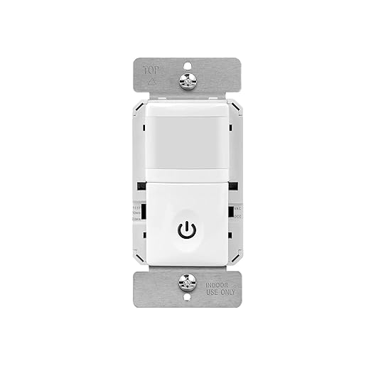 ENERLITES PIR Motion Occupancy Vacancy Motion Sensor Light Switch, 500W, 5A, Motion Sensor Night Light, Single-Pole, Smart LED Backlight, Neutral Not Required, Ground Required, HMOS-J-W, White