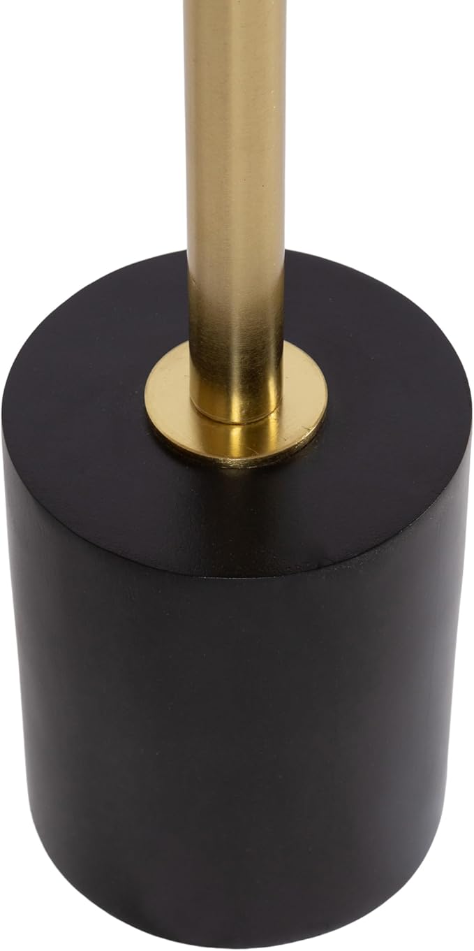 Kate and Laurel Hescott Modern Mirrored Drink Table; 10 x 10 x 24; Black and Gold; Glam Round Pedestal Table for Use as Plant Stand Indoors or Living Room Accent Table