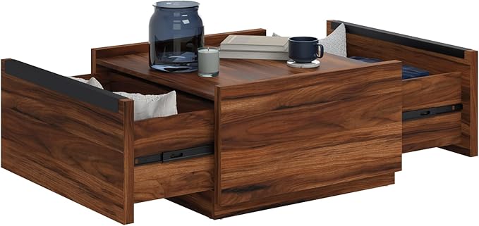 Sauder Manhattan Gate Modern Square Coffee Table, Blaze Acacia Finish