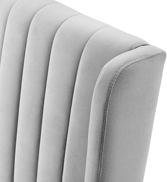 Modway Renew Parsons Performance Velvet Dining Side Chairs - Set of 2 in Light Gray