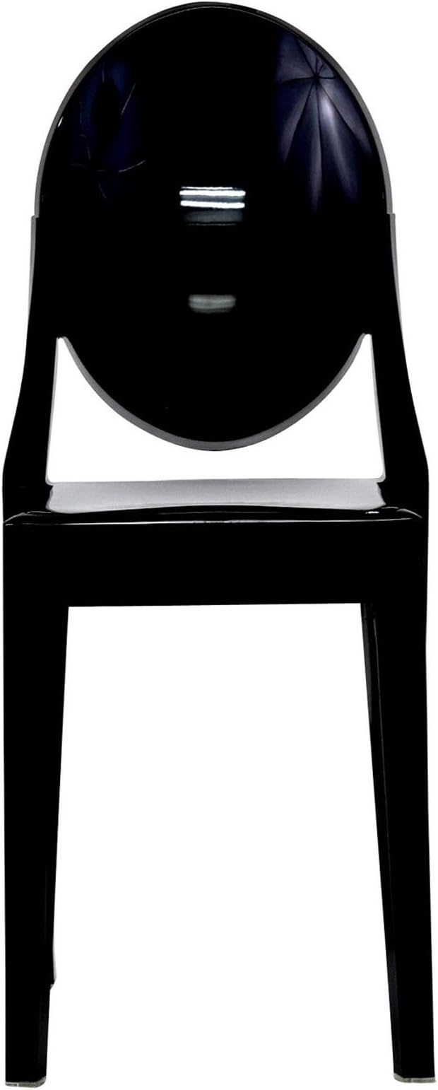 Modway Casper Modern Acrylic Stacking Two Dining Side Chairs in Black