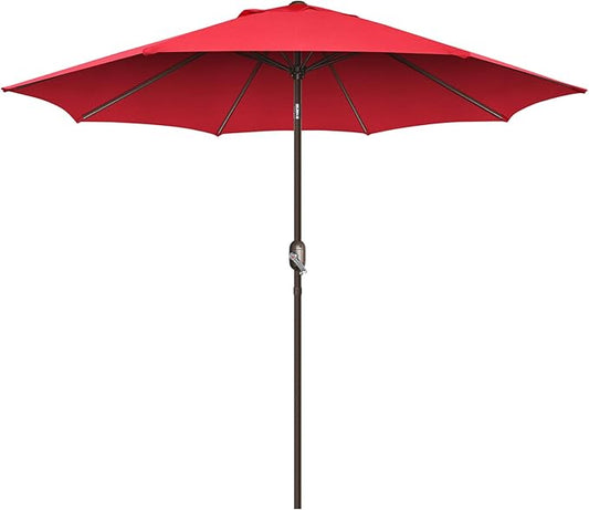 7.5Ft/9Ft Patio Umbrella, UV Protect Pool Umbrella with Heavy Duty Pole,Outdoor Umbrella with Push Botton Tilt & Crank