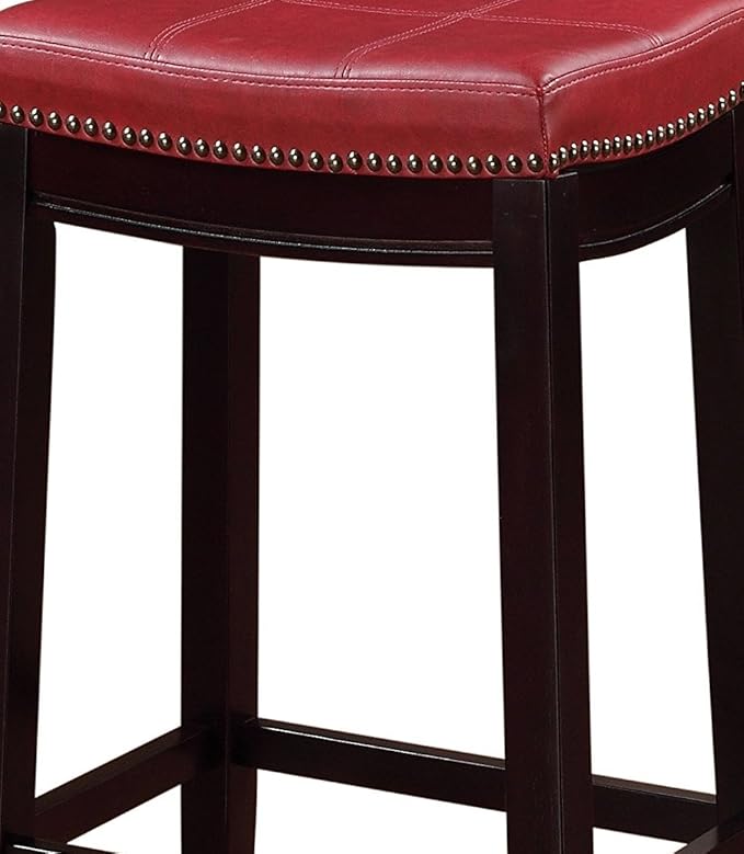Linon Claridge Red Counter Stool, 26" x 18" x 12.75"