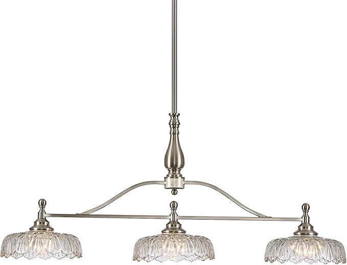 HDDFL Chandeliers Light Pendant Light Fixture Modern Pendant Lighting Fixtures 3 Lights Chandelier Brushed Nickel Hanging Light Kitchen Glass Pendant Lights for Island Dining Room Living Room